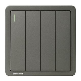 SIEMENS 西门子 Adela致典系列 四开双控开关 烟金灰 荧光款