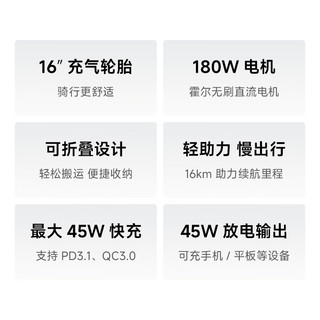 BAICYCLE小白F1小米生态链超轻电助力自行车三折叠代步可拆卸锂电池电动单车便携小型校园男女成人通勤 F1曜石黑丨丨超轻三折叠
