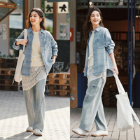 森马（Semir）森柔牛仔|牛仔衬衫女oversize春季2025衬衣103125105002