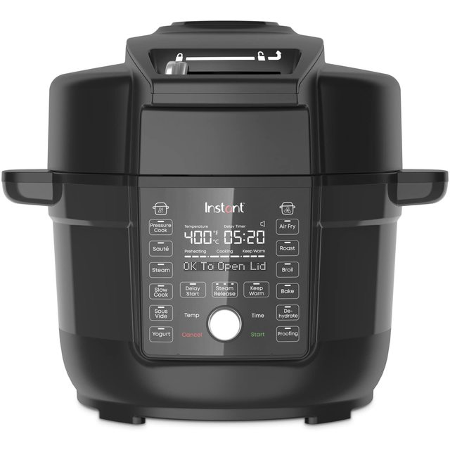 Instant Pot Duo Crisp Ultimate Lid，13 合 1 空气炸锅和压力锅组合，炒，慢煮，烘烤，蒸汽，保温，脱水，真空低温烹调法和做防护处理，应用程序包含 800 多个食谱，6.5 夸脱 约6.15L