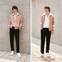 森马（Semir）舒服裤|休闲裤男商务通勤风小脚西裤秋季纯色长裤子101524127108A 黑色90001 26