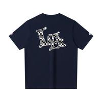 NFL 洛杉矶公羊队LA背面格纹字母印花透气圆领短袖T恤男女同款夏季