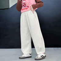 图图小象女童裤子2025秋装儿童春秋女孩校服童装运动裤中大童休闲卫裤 杏灰色 160 身高约160cm