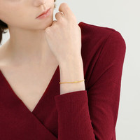 周生生黄金足金花十字间杨桃手链 31745B计价 17厘米3.8克