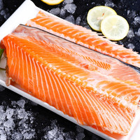 海皇湾 三文鱼冰鲜（大西洋鲑）新鲜刺身中段冰鲜即食 三文鱼 鱼骨鱼排中段 500g