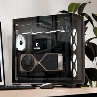 SAMA先马&APNX联合款 V1黑色 台式电脑游戏异形海景房主机箱 高效散热/右前进风/快拆/三面360/Type-C