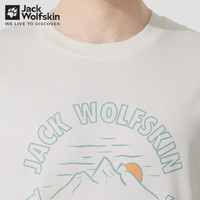 Jack Wolfskin狼爪T恤男女款春夏运动户外半袖舒适干爽透汽休闲轻跑短袖体恤 5127/棉花白 3XL 185/112A