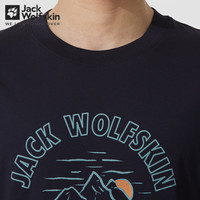 Jack Wolfskin狼爪T恤男女款春夏运动户外半袖舒适干爽透汽休闲轻跑短袖体恤 C0413/深海蓝 XL 180/104A