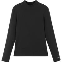 初语舒绒保暖长袖t恤女2024秋冬半高领修身创意刺绣打底衫 黑色 S