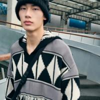 速写 江南布衣男装丨秋潮流拼色套头连帽外套羊毛衫