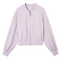 德玛纳 dme 【肌理压皱夹克外套】春秋棒球领宽松落肩外套女短款