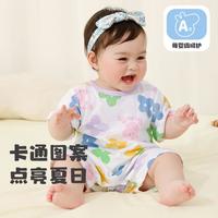 小猪佩奇 夏季女童薄款纯棉连体衣亲肤透气宝宝哈衣