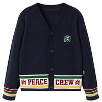 MINI PEACE 太平鸟童装秋男女童中性时尚经典美式菱格纹毛开衫外套