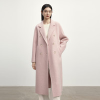 伊芙丽蒋欣代言【镇店】驼绒桑蚕丝高级双面毛呢外套羊毛大衣女冬季 灰粉 XS 80-90斤