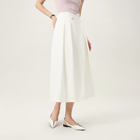 范思蓝恩设计感气质半身裙2024春高腰显瘦A字裙子24FS11282 绿色 XL