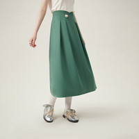 范思蓝恩设计感气质半身裙2024春高腰显瘦A字裙子24FS11282 白色 XL