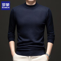 罗蒙（ROMON）男士纯色毛衣2025秋季商务休闲薄款半高领针织打底衫男装上衣 米驼 2XL (180) （体重150-165斤）