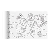 美乐童年随心贴可贴墙画纸儿童涂色绘本超大涂鸦画卷描红本幼儿园图画本