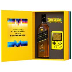 尊尼获加 洋酒 12年黑方黑牌像素游戏礼盒700ml 苏格兰调和型威士忌