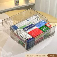 亚加丽加 药箱家庭装药物收纳盒抽屉式药品柜家用透明医药分类整理盒置物架