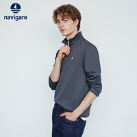 Navigare意大利小帆船半开领卫衣男2025春秋季简约休闲长袖男士打底衫 暗岩灰 M