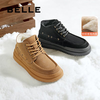 百丽男鞋加绒加厚雪地靴冬季防寒保暖大棉靴零下东北靴A1796DD4 黑色 41 (255mm)