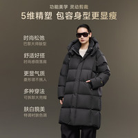 高梵黑金鹅绒服女王5.0加厚女装外套25中长款潮流休闲羽绒服 黑色 S