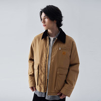 李 Leeee25秋冬新品舒适版撞色翻领拉链工装大口袋设计男款棉服外套潮