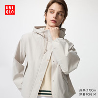 优衣库 女装休闲连帽短外套/时尚百搭479229 31 米色