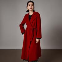 吉芬 JEFEN by FRANKIE 轻奢手工缝制系带大衣2024春秋新通勤双面呢外套100%羊毛