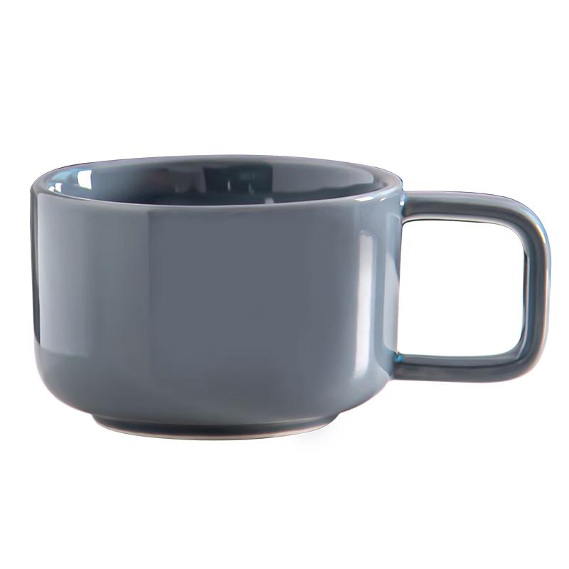 SUCCOHOMEWARE日式简约陶瓷咖啡杯碟套装办公室喝水杯马克杯公司下午茶茶具整套 250ml 紫色