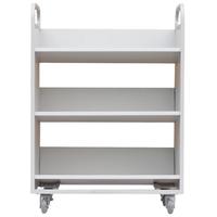 钱柜钢制三层V型书车移动手推车钢制实验室小推车灰白色 三层V型-镂空灰