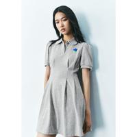 URBAN REVIVO UR女学院风立体花朵Polo领短袖连衣裙UYY750055