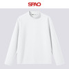 SPAO 时尚半高领长袖打底衫男女同款 白/纯色