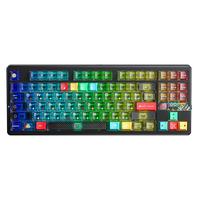 狼蛛（AULA）F87Pro V2客制化无线机械键盘 蓝牙/2.4G/有线三模连接 全键热插拔gasket结构电竞游戏办公键盘 F87ProV2超神版【流星轴】黑雾透+热升华