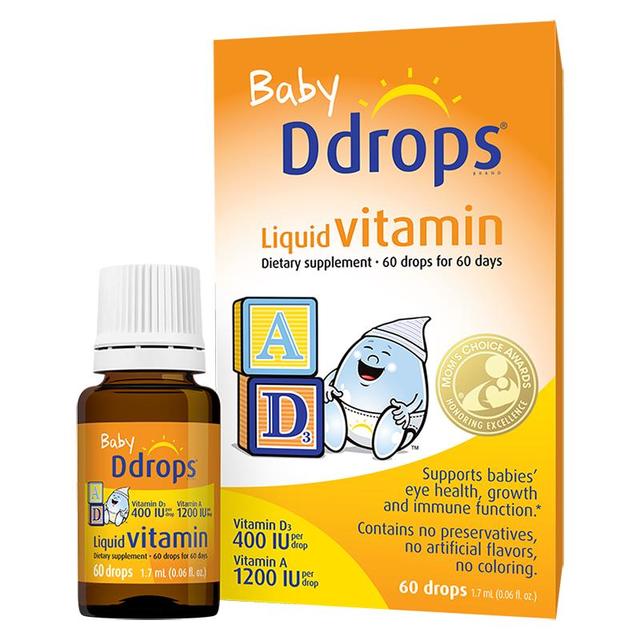 Ddrops 滴卓思 新生婴幼儿童营养维生素AD滴剂vd3 初生0-1岁 1.7ml 400IU