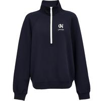 ONLY2025秋季松弛感撞色宽松插肩舒适半拉链卫衣女|12539S003 E39夜空蓝色 S