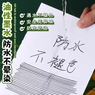 晨光熊猫勾线笔美术儿童小油性记号笔黑色防水防油不掉色小双头粗细两头水性幼儿园绘画描边笔速干