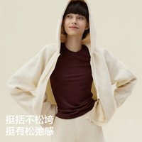 蕉内 503Relax 加绒连帽卫衣外套 杏卡其 XL