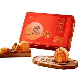 广州酒家 月饼礼盒中华广东中秋节礼品广式蛋黄白莲蓉双黄豆沙送礼Q 团团圆圆532.5g(6饼3味)