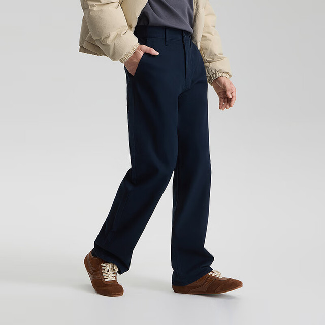 PLUS会员、今日必买：Lee 宽松直筒经典斜纹布抓绒男休闲裤 LMB004051209