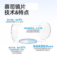 蔡司(ZEISS)泽锐镜片防蓝光钻立方铂金膜Plus泽瑞1.74绿晶膜1.60配眼镜片 焕色视界铂金膜 变灰/褐*2片 折射率1.60(薄)