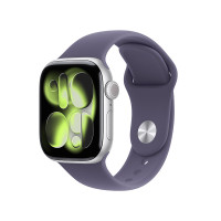 Apple Watch Series 11 智能手表 GPS版 42mm 银色铝金属表壳 雾紫色运动型表带 S/M