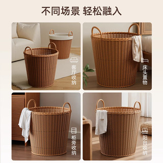 喜家家脏衣篓家用高颜值轻奢脏衣服收纳筐高级感脏衣篮大容量玩偶收纳桶 特大号【升级防水棉麻布袋】