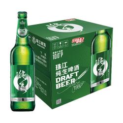 珠江啤酒 纯生啤酒  纯生 600mL 12瓶 瓶装 600ml