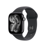 苹果 Apple Watch Series 11 智能手表 GPS版 42mm 亮黑色 铝金属 黑色运动型表带 S/M