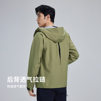 安德玛【谢霆锋同款】户外山影软壳机能冲锋衣男防水防风连帽夹克外套男 荧光绿 2XL