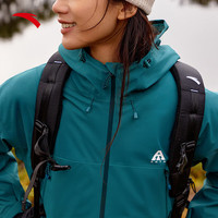 安踏奥特莱斯防暴雨轻量化冲锋衣春季户外登山徒步防风耐磨外套 青石绿-6 2XL(2XL女180)