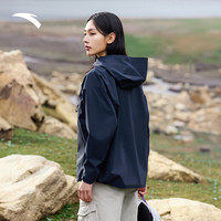 安踏奥特莱斯防暴雨轻量化冲锋衣春季户外登山徒步防风耐磨外套 深夜蓝-7 M(M女165)