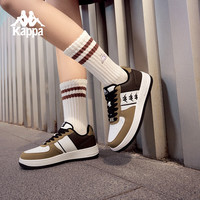 KAPPA卡帕背靠背女鞋秋季透气小白鞋子女板鞋鞋百搭休闲运动鞋 黑色/棕色/经典白 39